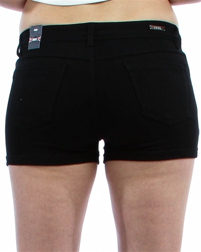 BLACK MOLETON SHORTS
