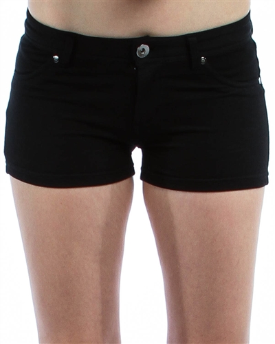 BLACK MOLETON SHORTS